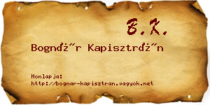 Bognár Kapisztrán névjegykártya